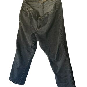 Ashley Stewart Plus SZ 20pt Denim Jeans Wide Leg Buttons Zipper